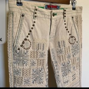 Johnny Was BIYA 2-10-10-5 embroidered corduroys